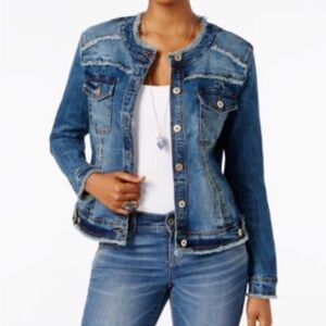 LOFT Distressed Blue Jean Jacket